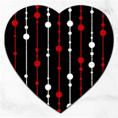 Red Black And White Pattern Jigsaw Puzzle (heart)