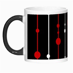 Red Black And White Pattern Morph Mugs by Valentinaart