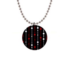 Red Black And White Pattern Button Necklaces