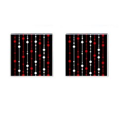 Red Black And White Pattern Cufflinks (square)