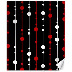 Red Black And White Pattern Canvas 8  X 10 