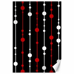 Red Black And White Pattern Canvas 12  X 18   by Valentinaart