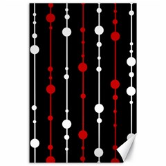 Red Black And White Pattern Canvas 24  X 36 