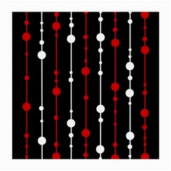 Red Black And White Pattern Medium Glasses Cloth (2-side) by Valentinaart