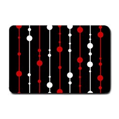 Red Black And White Pattern Small Doormat  by Valentinaart