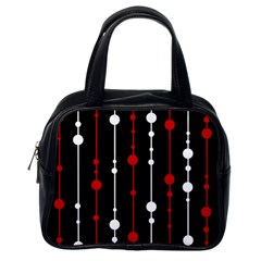 Red Black And White Pattern Classic Handbags (one Side)