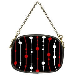 Red Black And White Pattern Chain Purses (one Side) 