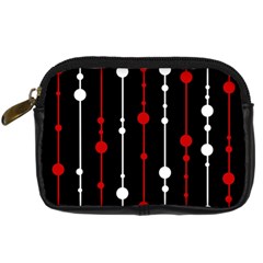 Red Black And White Pattern Digital Camera Cases