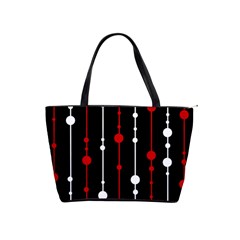 Red Black And White Pattern Shoulder Handbags by Valentinaart