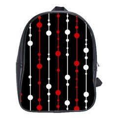 Red Black And White Pattern School Bags(large) 