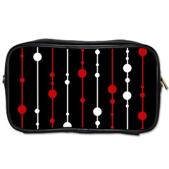 Red Black And White Pattern Toiletries Bags