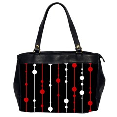 Red Black And White Pattern Office Handbags (2 Sides)  by Valentinaart