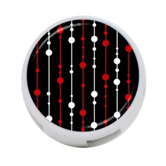 Red Black And White Pattern 4-port Usb Hub (one Side) by Valentinaart