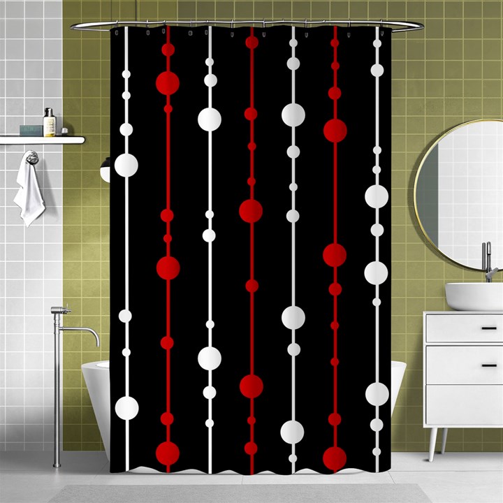 Red black and white pattern Shower Curtain 48  x 72  (Small) 