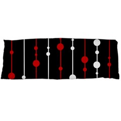 Red Black And White Pattern Body Pillow Case (dakimakura) by Valentinaart