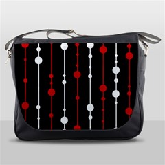 Red Black And White Pattern Messenger Bags