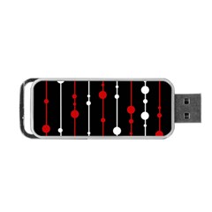 Red Black And White Pattern Portable Usb Flash (two Sides) by Valentinaart