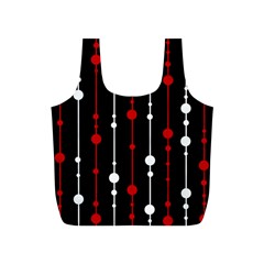 Red Black And White Pattern Full Print Recycle Bags (s) 