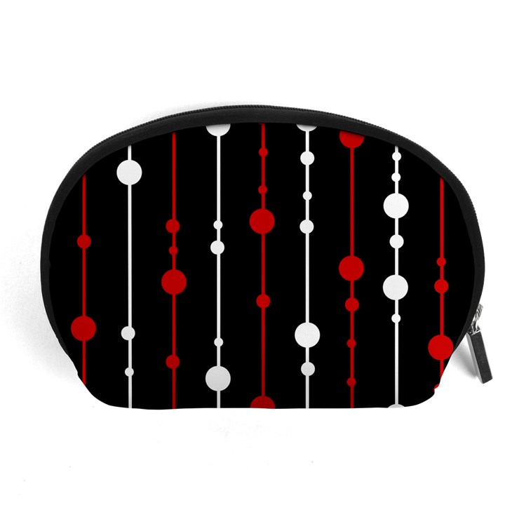 Red black and white pattern Accessory Pouches (Large) 