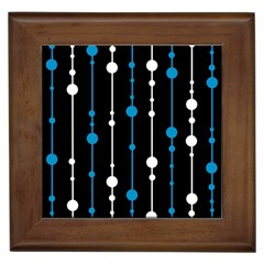 Blue, White And Black Pattern Framed Tiles