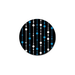 Blue, White And Black Pattern Golf Ball Marker by Valentinaart