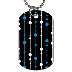 Blue, White And Black Pattern Dog Tag (two Sides)