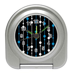 Blue, White And Black Pattern Travel Alarm Clocks