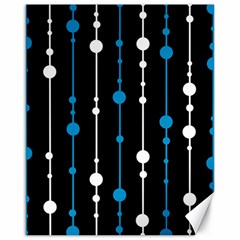 Blue, White And Black Pattern Canvas 16  X 20   by Valentinaart