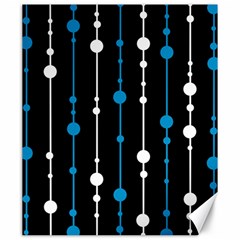 Blue, White And Black Pattern Canvas 20  X 24   by Valentinaart