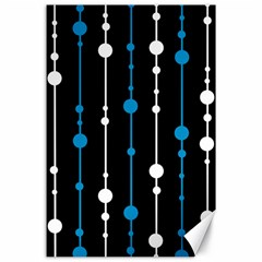 Blue, White And Black Pattern Canvas 24  X 36  by Valentinaart