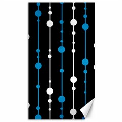 Blue, White And Black Pattern Canvas 40  X 72   by Valentinaart