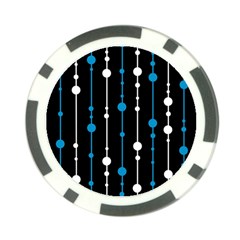 Blue, White And Black Pattern Poker Chip Card Guards