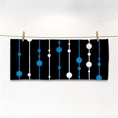 Blue, White And Black Pattern Hand Towel