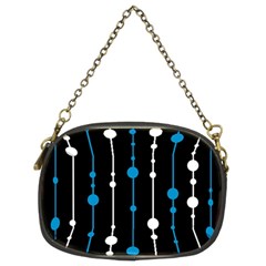 Blue, White And Black Pattern Chain Purses (two Sides)  by Valentinaart