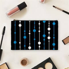 Blue, White And Black Pattern Cosmetic Bag (medium) 