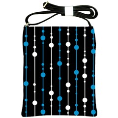 Blue, White And Black Pattern Shoulder Sling Bags