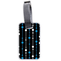 Blue, White And Black Pattern Luggage Tags (two Sides)