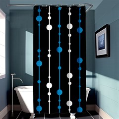 Blue, White And Black Pattern Shower Curtain 36  X 72  (stall)  by Valentinaart