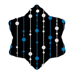 Blue, White And Black Pattern Snowflake Ornament (2-side)