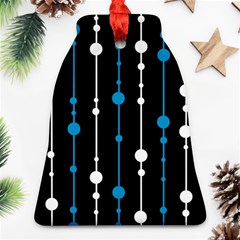 Blue, White And Black Pattern Bell Ornament (2 Sides)