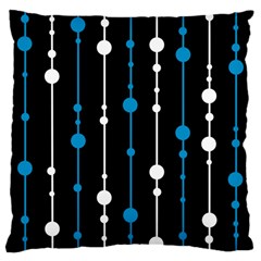 Blue, White And Black Pattern Large Cushion Case (one Side)