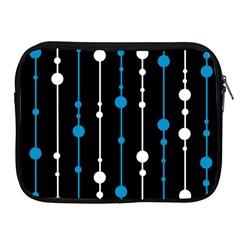 Blue, White And Black Pattern Apple Ipad 2/3/4 Zipper Cases