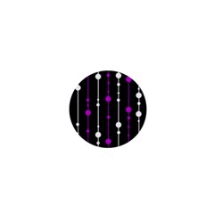 Purple, Black And White Pattern 1  Mini Buttons