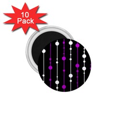 Purple, Black And White Pattern 1 75  Magnets (10 Pack) 