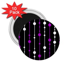 Purple, Black And White Pattern 2 25  Magnets (10 Pack) 