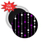 Purple, black and white pattern 2.25  Magnets (100 pack)  Front