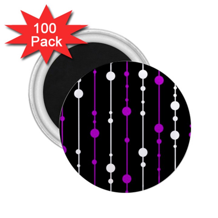 Purple, black and white pattern 2.25  Magnets (100 pack) 