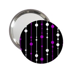 Purple, Black And White Pattern 2 25  Handbag Mirrors