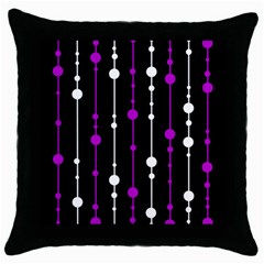 Purple, Black And White Pattern Throw Pillow Case (black)