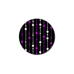 Purple, Black And White Pattern Golf Ball Marker (10 Pack) by Valentinaart